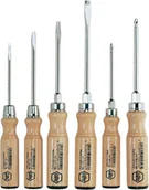 Śrubokręty - Wiha wkrętaki z drewnianymi uchwytami płaskie krzyżakowe 6szt. - miniaturka - grafika 1