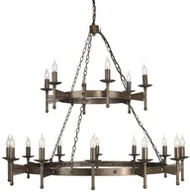 Lampy sufitowe - Elstead Lighting Żyrandol LAMPA wisząca CROMWELL CW18 metalowa OPRAWA świecznikowa Brązowy - miniaturka - grafika 1