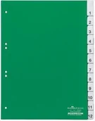 Przekładki do segregatorów - DURABLE Przekładka A4 zielone, zgrzane wymienne indeksy, 1-12 - miniaturka - grafika 1