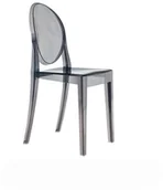 Krzesła - King Home Krzesło poliwęglanowe 38x50x90cm Victoria czarne dymione 111-APC.DYMIONY - miniaturka - grafika 1