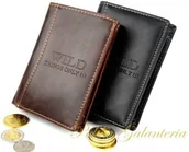 Portfele - Wild Portfel Męski e-skóra Duży Pionowy bez Zapięcia Brązowy - miniaturka - grafika 1