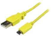 Kable USB - StarTech Startech 1 m USB zapewnia czas pracy do Slim Micro USB Mobile kabla ładującego-synchronizującego smartfonów/tabletów, żółty - miniaturka - grafika 1