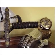 Repliki - broń - Płatnerze hiszpańscy PRZEPIĘKNY MIECZ MASOŃSKI ZE STALI TOLEDAŃSKIEJ - miniaturka - grafika 1