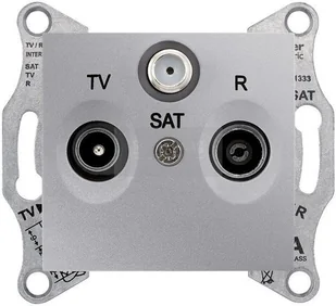 Schneider SEDNA Gniazdo RTV/SAT przelotowe 8dB SDN3501260 aluminium - Gniazdka elektryczne - miniaturka - grafika 2