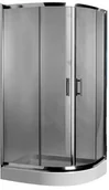 Kabiny prysznicowe - Omnires Health 80x90 lewa profil chrom błyszczący szkło grafitowe JK2808/09 L LC2 GR - miniaturka - grafika 1
