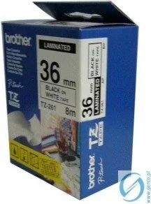 Brother TZ-261 36mm Taśma Laminowana, czarny nadruk/białe tło [TZ-261] - Etykiety do drukarek - miniaturka - grafika 4