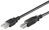 Kable USB - Ewent kabel USB 2.0 Typ A/męski do B/męski, podwójnie ekranowany AWG 28 miedź, w-rata wysokiej prędkości do 480 MB/s, czarny, czarny - miniaturka - grafika 1