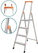 Drabiny - Krause Drabina aluminiowa wolnostojąca ze stopniami (8 stopnie) Solidy - miniaturka - grafika 1