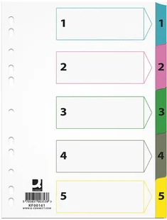 Q-Connect Przekładki A4 mylar 1-5 KF00161 - Przekładki do segregatorów - miniaturka - grafika 3