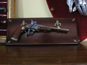 Repliki - broń - Hiszpania WYJĄTKOWY PISTOLET KAPISZONOWY NA DREWNIANEJ ZAWIESZCE REPLIKI BRONI - miniaturka - grafika 1