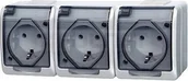 Gniazdka elektryczne - Elektro-Plast Gniazdo natynkowe Potrójne schuko IP44 - Hermes 0326-02 - miniaturka - grafika 1