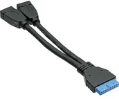 Kable USB - InLine 33445I 2 X gniazdo A na słupek przewód adaptera do portu USB 3.0 (19-stykowe) - miniaturka - grafika 1