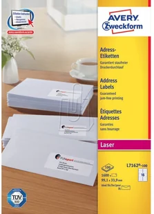 Avery Zweckform Etykiety adresowe do drukarek laserowych białe 99,1mm x 33,9mm 100 arkuszy - Etykiety samoprzylepne i bloki etykiet - miniaturka - grafika 2