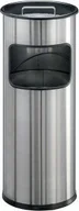 Kosze biurowe - Durable Kosz na śmieci, stal nierdzewna, okrągły, z popielnicą - miniaturka - grafika 1