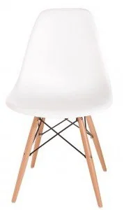 Fotel biurowy, krzesło biurowe D2.Design Krzesło P016W PP białe, drewniane nogi 24237 - Fotele i krzesła biurowe - miniaturka - grafika 2