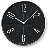 Zegary - Lemnos Zegar ścienny Awa Gugu czarna tarcza srebrna obudowa WA13-02-SL - miniaturka - grafika 1