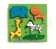 Układanki dla dzieci - Djeco Układanka drewniana - ZOO - miniaturka - grafika 1