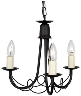 Elstead Lighting Żyrandol LAMPA wisząca MINSTER MN3 BLK metalowa OPRAWA świecznikowa czar - Lampy sufitowe - miniaturka - grafika 2