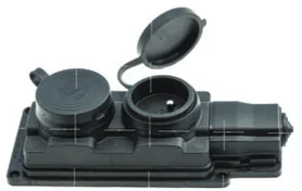 PAWBOL SP.Z O.O. Listwa gumowa 2 gniazda IP44 czarna - Listwy zasilające - miniaturka - grafika 2