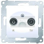 Gniazdka elektryczne - Kontakt Simon 54 BIAŁY Gniazdo RTV przelotowe (DAP10.01/11) - miniaturka - grafika 1