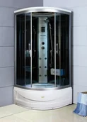 Kabiny prysznicowe - Savana Rosario 100x100 profil aluminium + brodzik - miniaturka - grafika 1