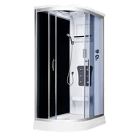 Kabiny z hydromasażem - Novoterm Kerra Gibraltar 120x80 prawa profil satyna szkło przezroczyste - miniaturka - grafika 1