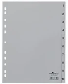 Przekładki do segregatorów - DURABLE Przekładka PP A4 szare, nadrukowane indeksy, 1-10, 10 części - miniaturka - grafika 1