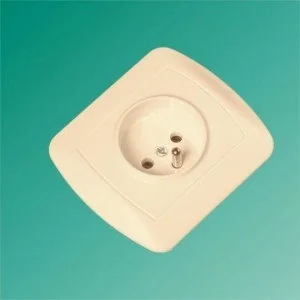 Kontakt Simon Gniazdo ścienne Akord z/u AGZ1e/12 beżowy - Gniazdka elektryczne - miniaturka - grafika 2