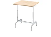 Meble do szkół i przedszkoli - AJ Biurko szkolne 182 srebrne beżowe linoleum 343224 - miniaturka - grafika 1