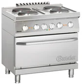 Piece, kotły  i płyty grzejne gastronomiczne - Bartscher 4-płytowa kuchnia elektryczna z piekarnikiem elektrycznym GN 2/1 - miniaturka - grafika 1