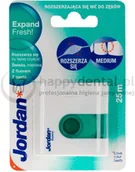 Nici dentystyczne - JORDAN Floss EXPAND FRESH 25m - pęczniejąca nić dentystyczna z fluorem o smaku m - miniaturka - grafika 1