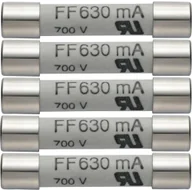 Akcesoria do urządzeń pomiarowych - testo Zestaw 5 szt bezpieczników zapasowych 630mA/600V testo 0590 0007 - miniaturka - grafika 1
