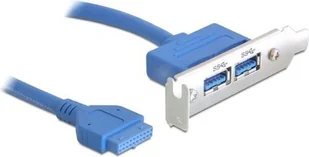 Delock USB 3.0 19-pin - 2 x USB 3.0-A kabel USB 0,4 m USB 3.2 Gen 1 (3.1 Gen 1) USB A Niebieski, Wspornik gniazda - Tuning komputera - akcesoria - miniaturka - grafika 4