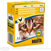 Mokra karma dla kotów - Bozita Mięsne kawałki z kurczakiem i indykiem w sosie 370g - miniaturka - grafika 1