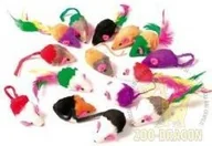 Zabawki dla kotów - Zolux Zestaw 24 małych Mysz różne kolory 480412 - miniaturka - grafika 1