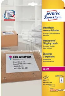 Avery Zweckform Etykiety wysyłkowe Zweckform odporne na pogodę 99,1 x 67,7mm 25 ark./op. L - Etykiety samoprzylepne i bloki etykiet - miniaturka - grafika 2