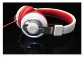 Słuchawki - Ednet BEAT LIGHT Biało-czerwone - miniaturka - grafika 1