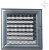 Akcesoria kominkowe - Kratki.pl Kratka kominkowa malowana OSKAR grafitowa 17x17 z żaluzją 6674-898A9_2 - miniaturka - grafika 1