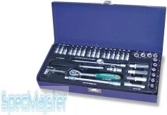 Jonnesway Profesionalny ZESTAW 41 CZĘŚCIOWY zestaw nasadek I KOŃCÓWEK 1/4" STAL CHROMOWO-WANADOWA, CHROMOWANY S04H2141S - Klucze i nasadki - miniaturka - grafika 2