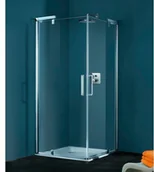 Kabiny prysznicowe - Huppe Refresh Pure 90x80 profil srebrny tytanowy szkło przezroczyste 9P0116084321 - miniaturka - grafika 1