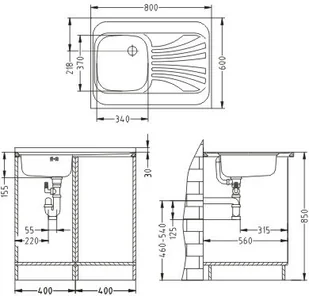 Alveus CLASSIC 30 80x60 stal SATYNA 1009077 - Zlewozmywaki - miniaturka - grafika 2