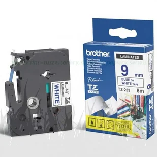 Brother TZ-223 9mm Taśma Laminowana, niebieski nadruk/białe tło [TZ-223] - Etykiety do drukarek - miniaturka - grafika 2