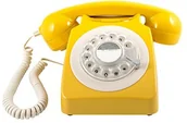 Telefony stacjonarne - GPO 746 Rotary Dial Phone w stylu retro Musztardowy GPO 746 ROTARY MUSTARD - miniaturka - grafika 1