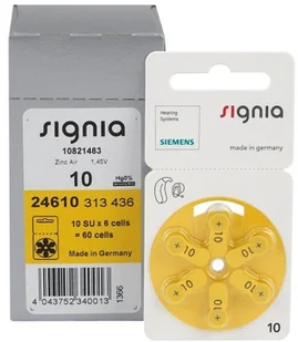 Siemens 60 x baterie do aparatów słuchowych Signia 10 MF - Baterie i akcesoria - miniaturka - grafika 2