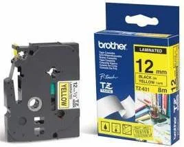 Brother TZ-S631 12mm Taśma Laminowana z ekstra mocnym klejem, czarny nadruk/żółt - Etykiety do drukarek - miniaturka - grafika 5