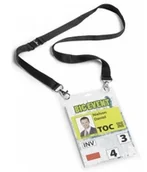 Identyfikatory - Durable Identyfikator A6 z taśmą tekstylną czarną 10 sztuk - miniaturka - grafika 1