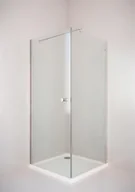 Kabiny prysznicowe - Axiss Glass BK259/1TL+ 80x80 lewa profil chrom szkło transparentne CleanGlass - miniaturka - grafika 1