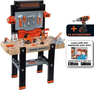 Smoby Warsztat 95 akc. Ultimate Black&Decker - Mały majsterkowicz Smoby Warsztat 95 akc. Ultimate Black&Decker - Mały majsterkowicz - miniaturka - grafika 4