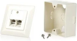 Equip Gniazdo podtynkowe 2xRJ 45 kat.5e kompletne białe 125721 - Pozostałe akcesoria sieciowe - miniaturka - grafika 3