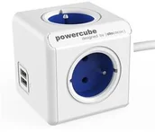 Przedłużacze i rozgałęźniki - HBF Powercube Extended USB 3x zásuvka 2x USB 1,5m Biały/Niebieski - miniaturka - grafika 1